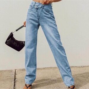 Princess polly asymmetric waistline jeans